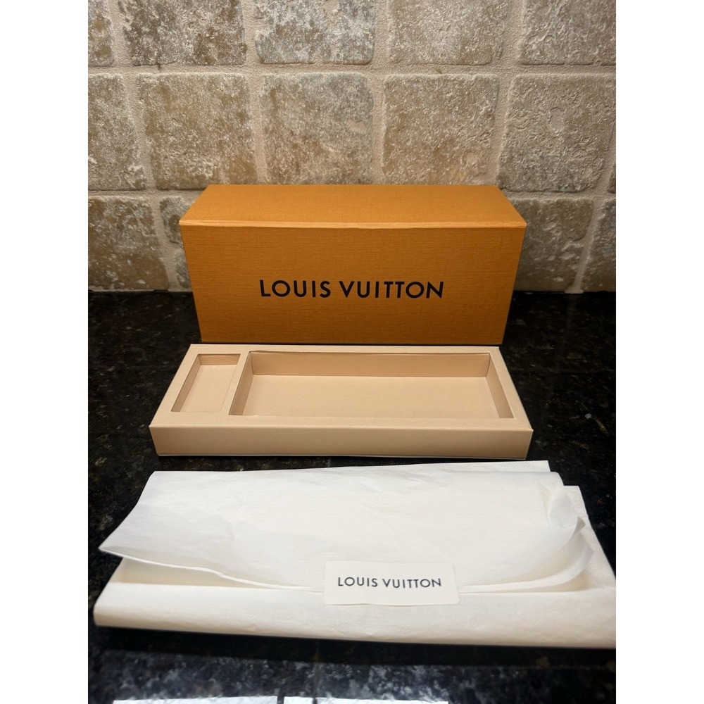LOUIS VUITTON Authentic Gift Storage Box 11x5x4 & Tissue Paper LV Magnetic
